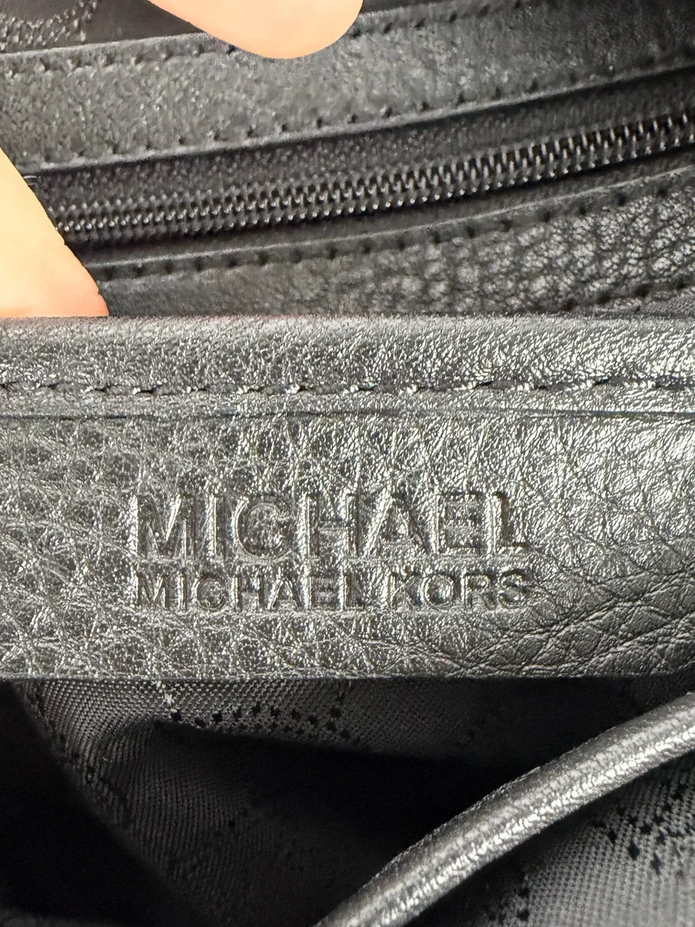Michael Kors Fulton black pebbled leather large shoulder bag